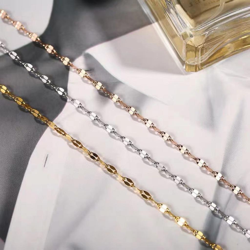High Quality Stainless Steel Dainty Lip Chain (50cm Length)
