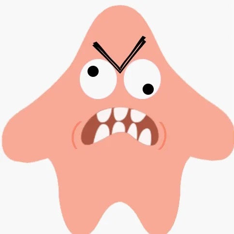Angry Patrick Starfish Keychain