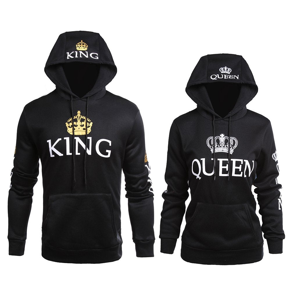 King and Queen Matching Couples Hoodies (1pc)