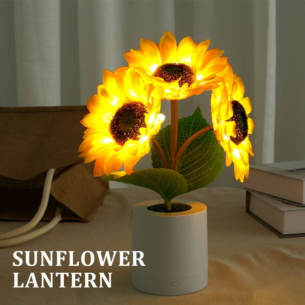 3-Head Sunflower USB Night Light (Table Decor)