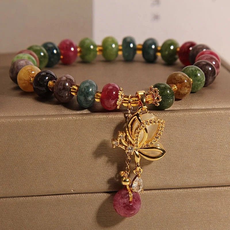 Tourmaline Crystal Charm Bracelet (8MM)
