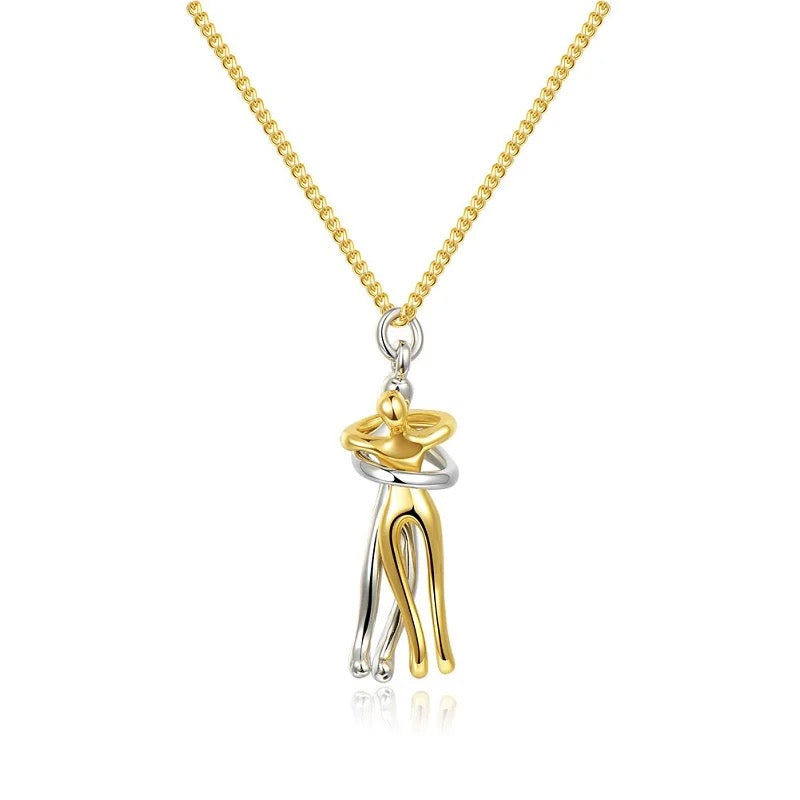 Stainless Steel Unity Love Hug Necklace