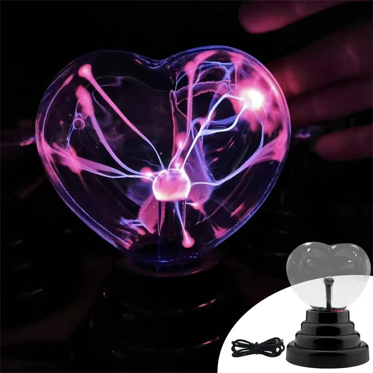 Interactive 8″ Plasma Heart – Purple with Black Base