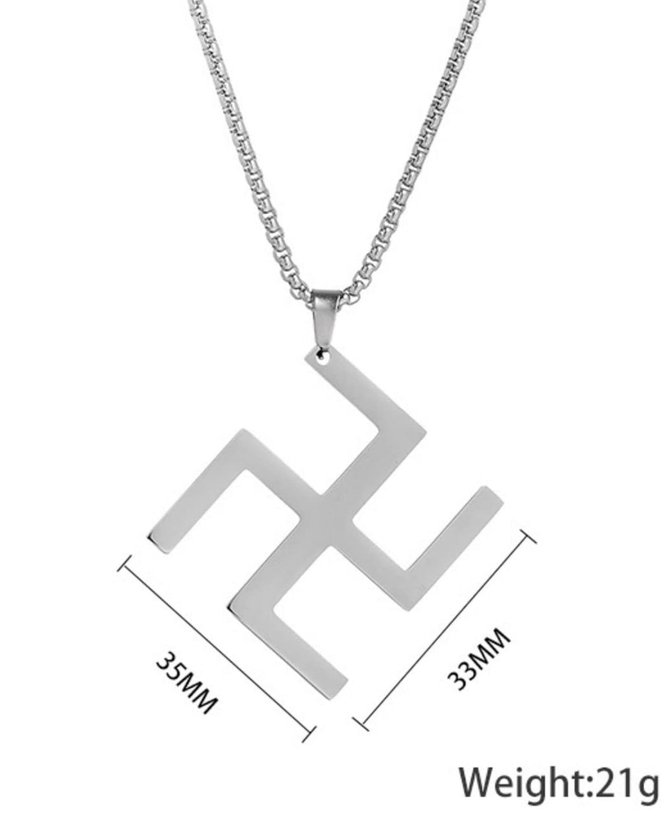 Stainless Steel Hindu Religious Swastika Symbol Necklace.