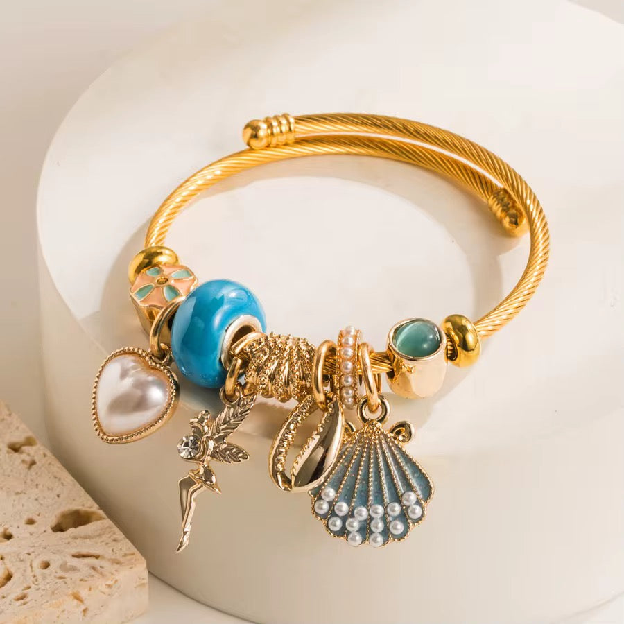 Stainless Steel Ocean Themed Charm Bracelets (Adjustable)