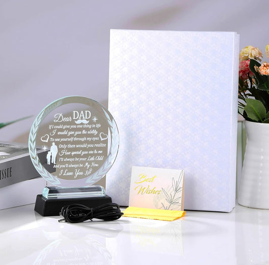 Father’s Love 3D K9 Glass Crystal 3D Laser Engraved Lamp Will