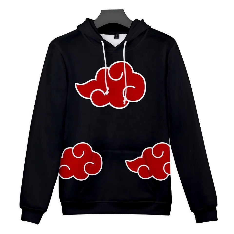 Anime Naruto Akatsuki clouds 3D Print Polyester Hoodies