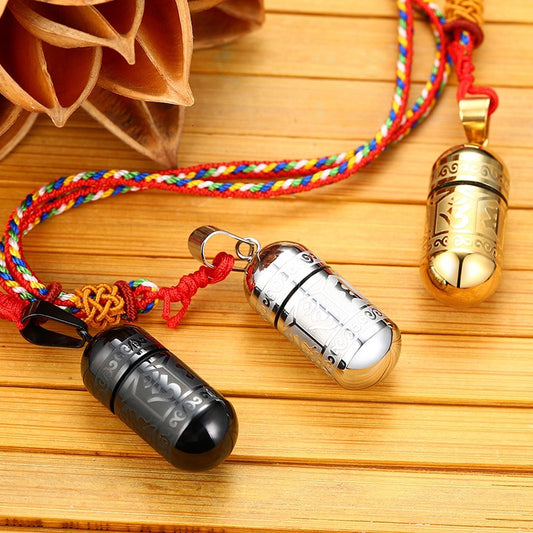 Stainless Steel Om Mani Padme Hum Buddha Tabij Designed Necklace