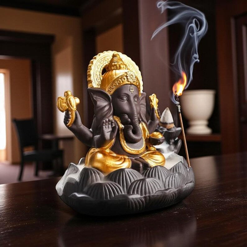 Lord Ganesh Back Flow Incense Holder