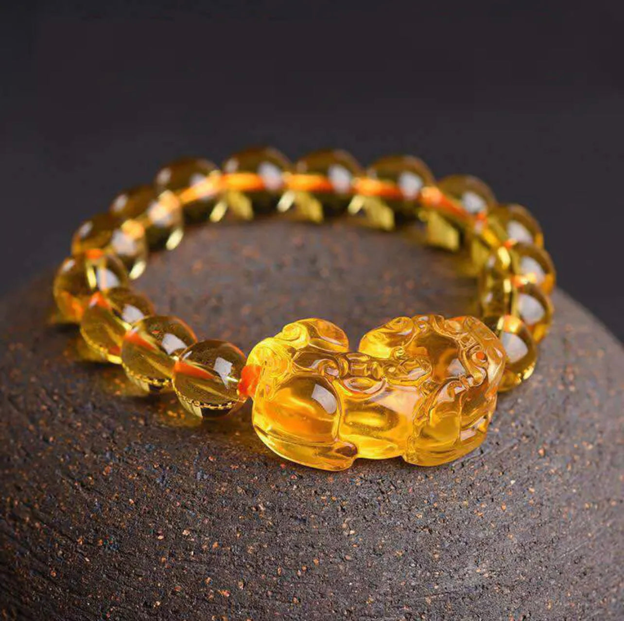 Citrine / Obsidian PiXiu-PiYao Wealth Bracelets