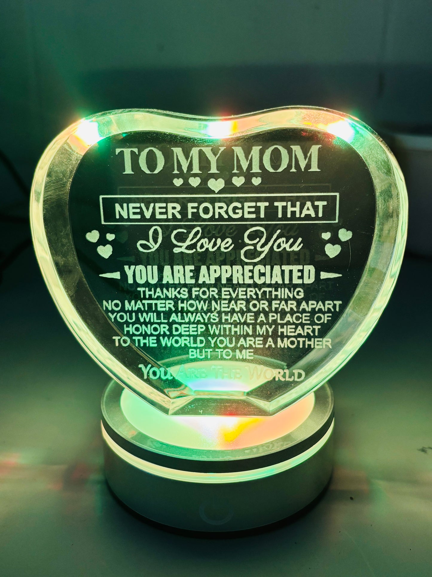 K9 Glass Crystal 3D Laser Engraved Mother’s Love Lamp