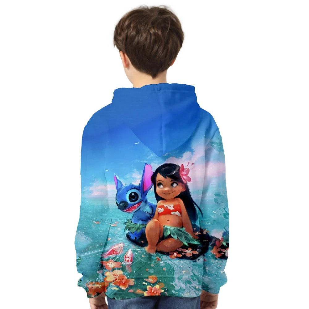 Disney 3D Printed Lilo & Stitch Tropical Polyester Hoodie