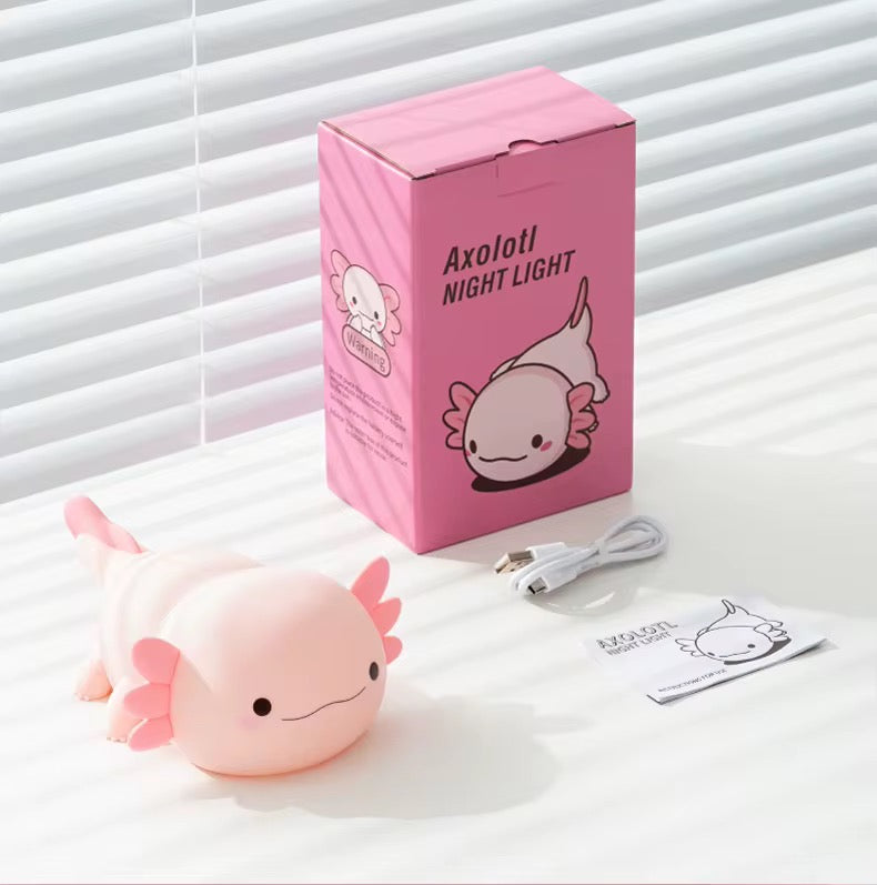Adorable Squishy Silicone Animal Night Light (Pink Axolotl- Salamanders)