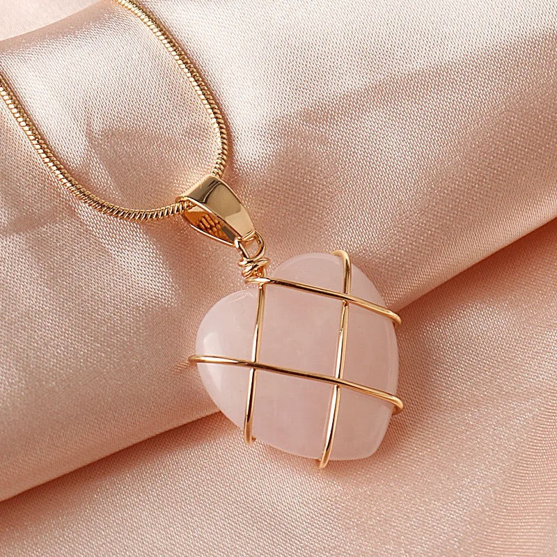 Barbie Natural Stone Heart Necklace
