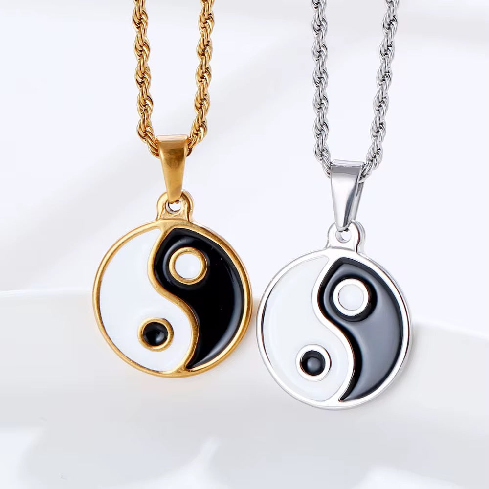 Stainless Steel Yin & Yang Necklace