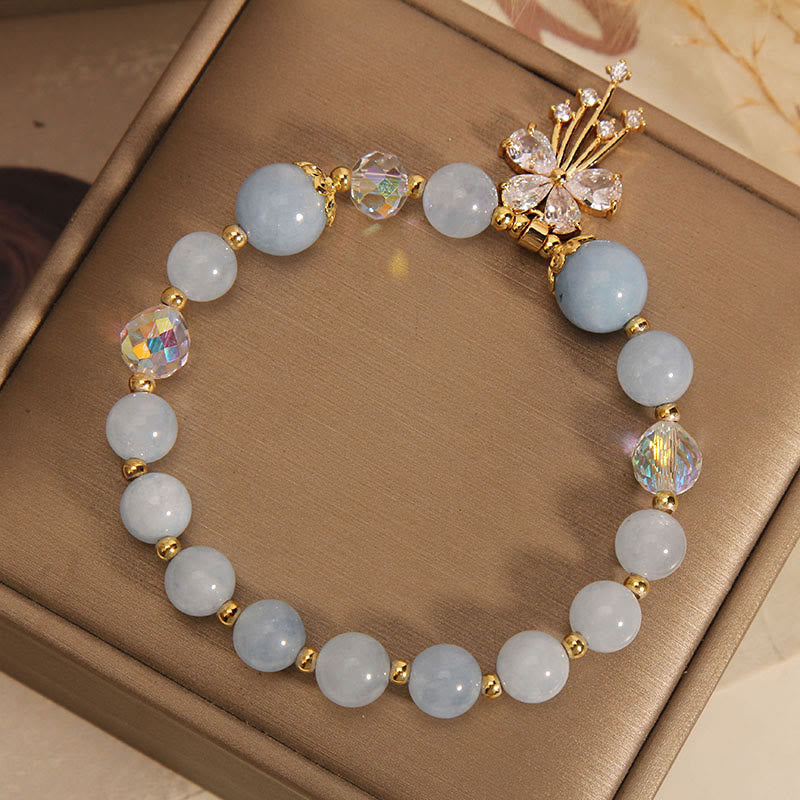 (Copy) Jade Leaf Aquamarine Charm Bracelet (8mm)