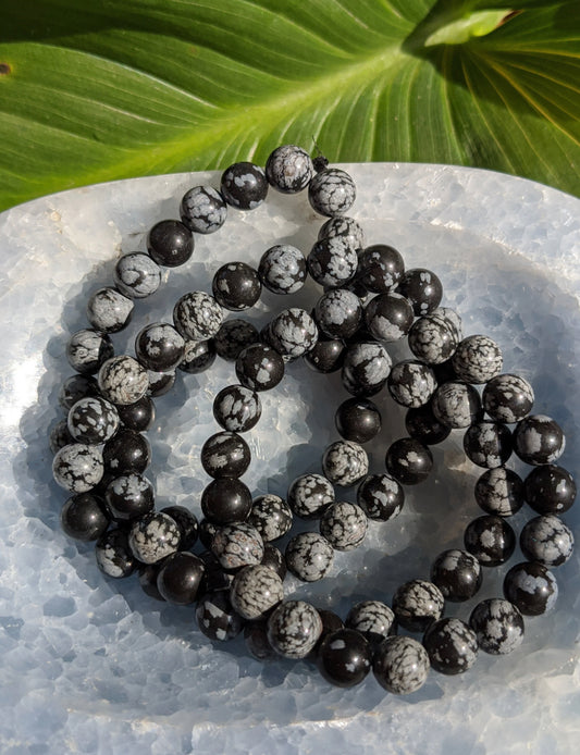 Snowflake Obsidian Bracelets
