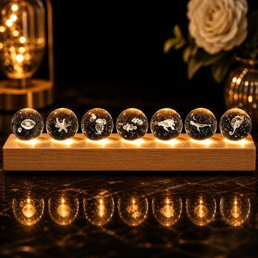 7 Animal Ocean Aura Crystal Sphere RGB Lamp