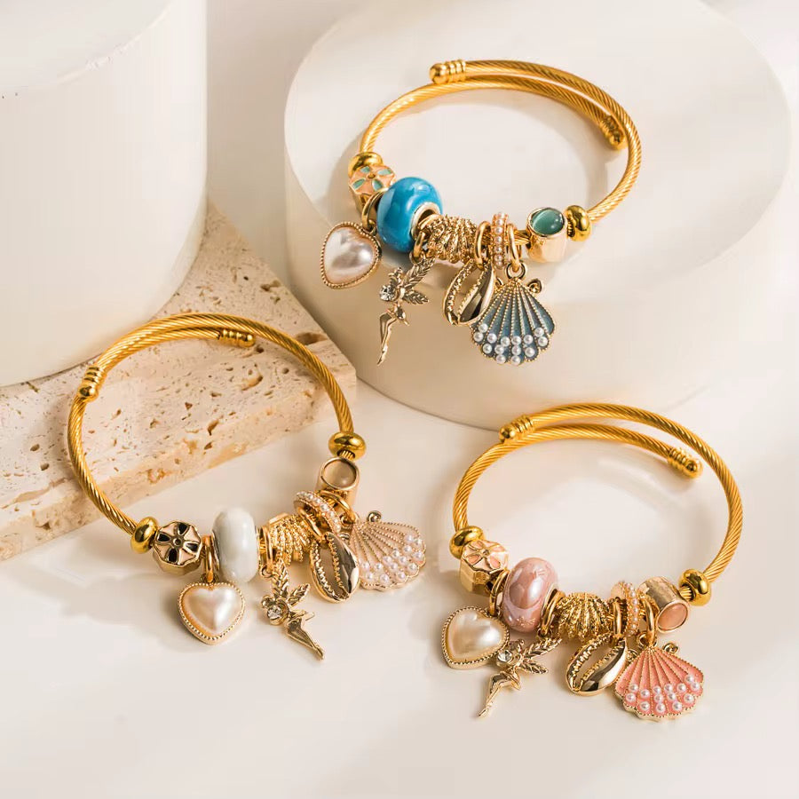Stainless Steel Ocean Themed Charm Bracelets (Adjustable)