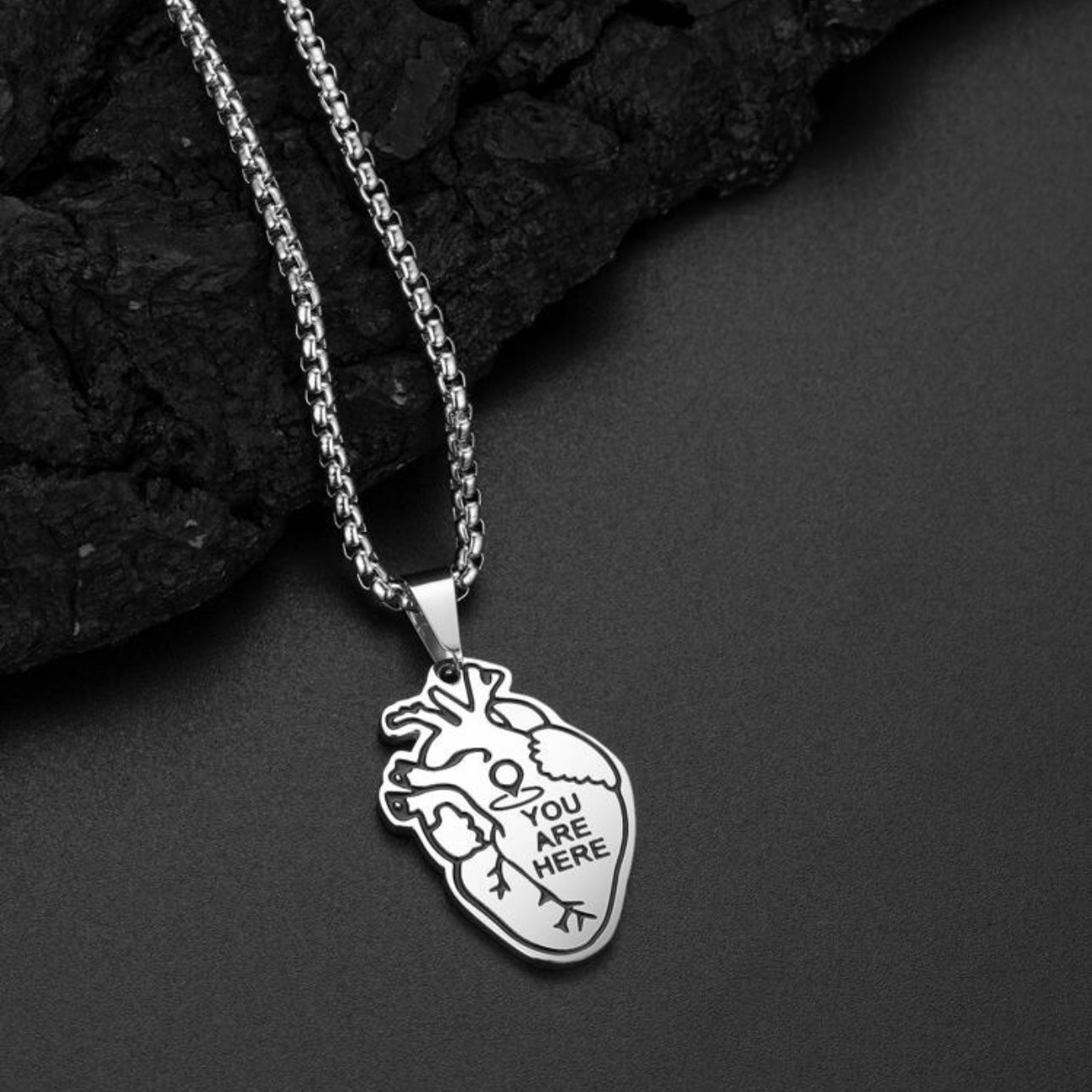 Stainless Steel At Heart Necklace
