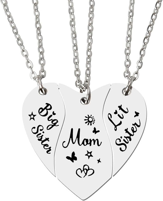 Stainless Steel Daughters and Mom Necklace 3pc