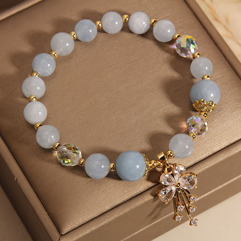 (Copy) Jade Leaf Aquamarine Charm Bracelet (8mm)
