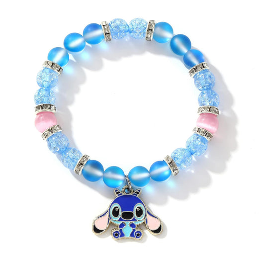 Disney Blue Moonstone Stitch Charm Bracelet