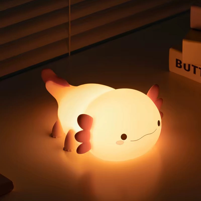 Adorable Squishy Silicone Animal Night Light (Pink Axolotl- Salamanders)