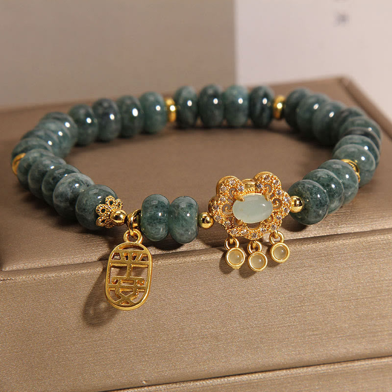 Buddha Stones Natural Jade Chinese Lucky Charm Bracelet (8mm)