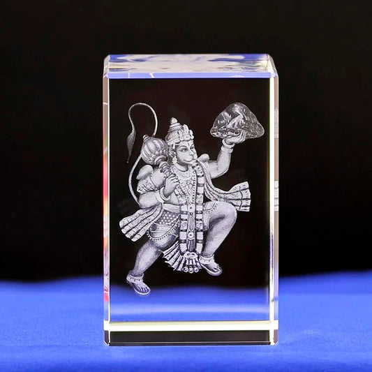 K9 Glass Crystal 3D Laser Engraved Hindu God Lamp (Lord Hanuman)