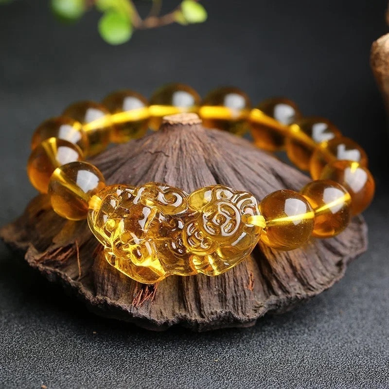 Citrine / Obsidian PiXiu-PiYao Wealth Bracelets