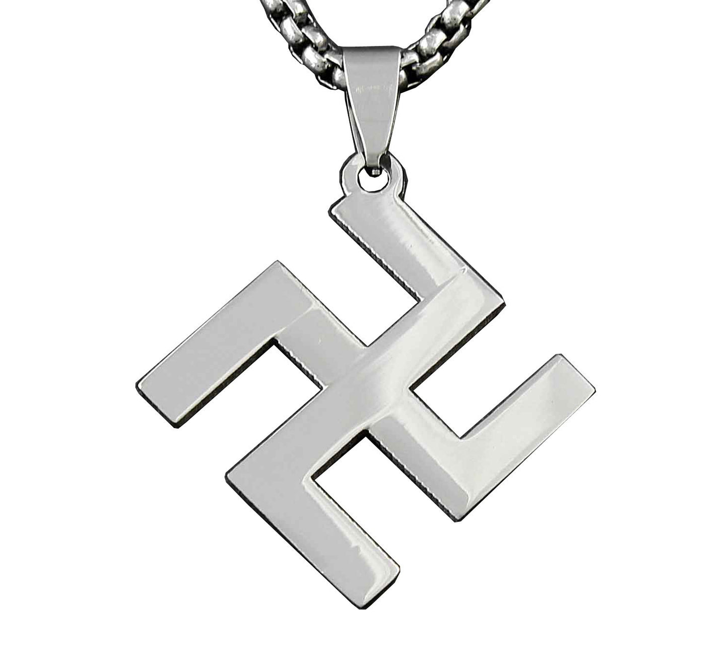 Stainless Steel Hindu Religious Swastika Symbol Necklace.