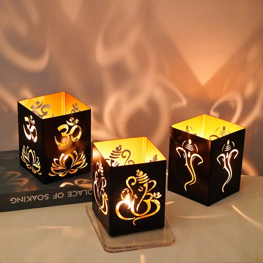 Metal Candle Holder (Hindu Design)