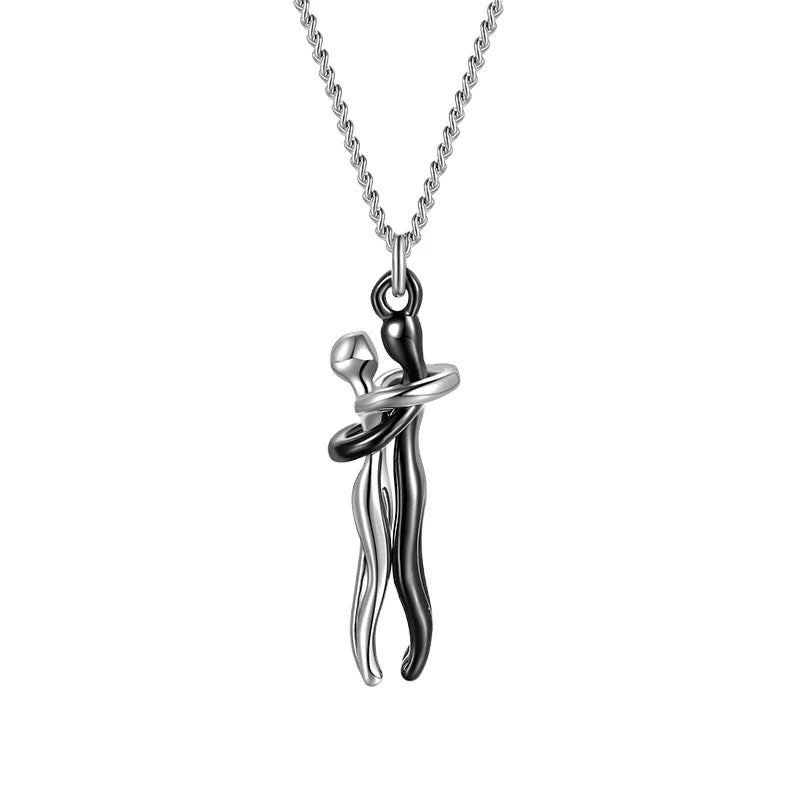 Stainless Steel Unity Love Hug Necklace