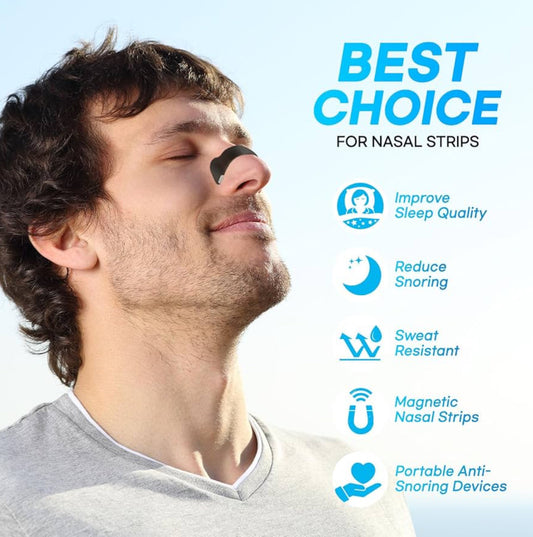 Magnetic Nasal Premier Dilator Patch Kit Nose Strips – Extra Strength Nasal Anti Snore Nose Strips to Improve Breathing, Sleep, Sports & Cold Use (15 pairs)