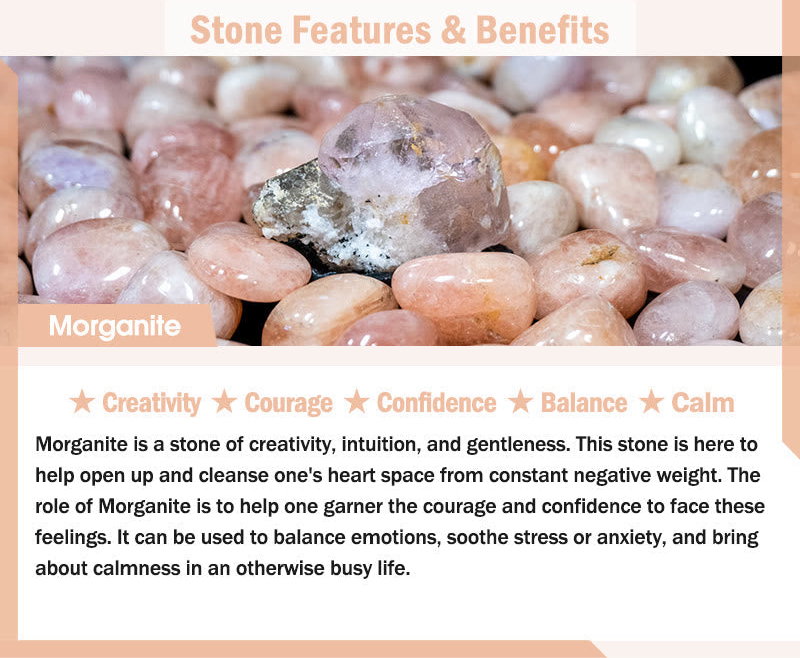 Natural Morganite Confidence Butterfly Charm Bracelet (8mm)