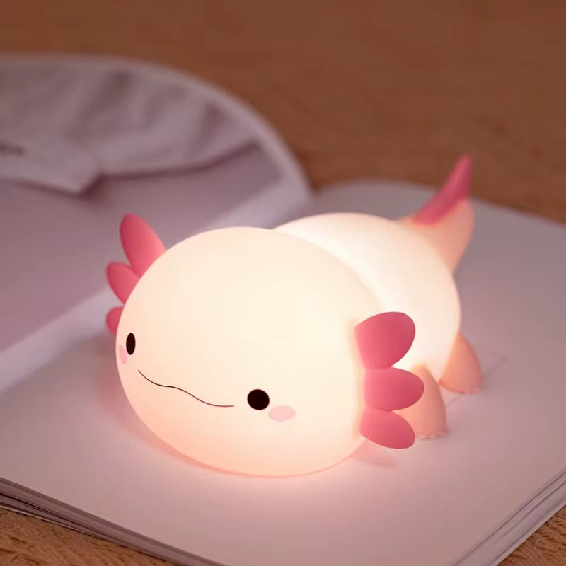 Adorable Squishy Silicone Animal Night Light (Pink Axolotl- Salamanders)