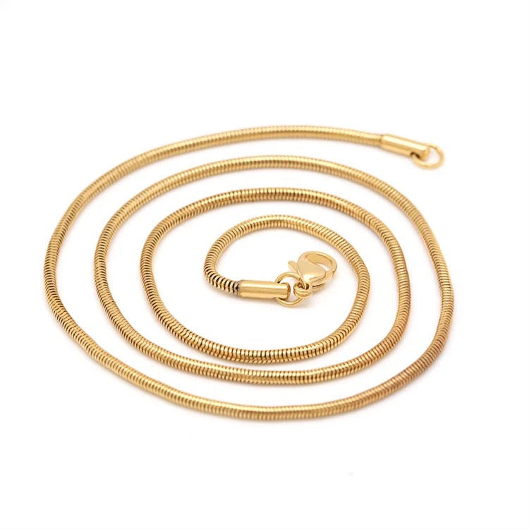 Stainless Steel Round Snake Link Chain 2mm - 50cm Length