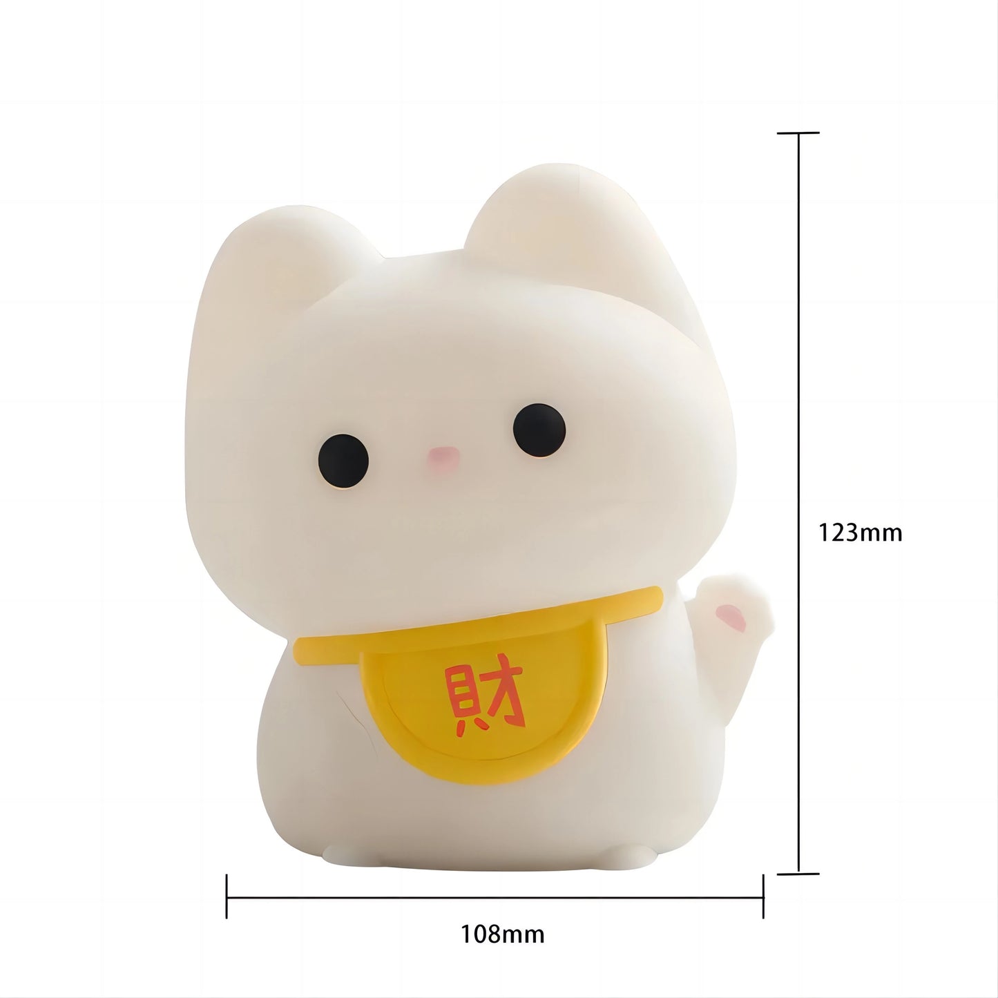 Adorable Squishy Silicone Animal Night Light (Lucky Chinese Cat)