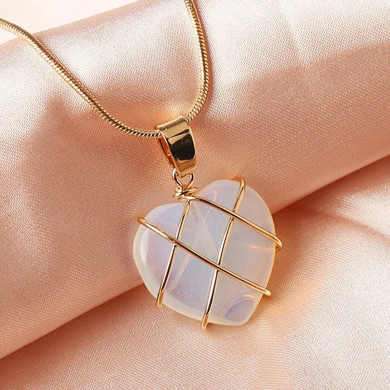 Barbie Natural Stone Heart Necklace