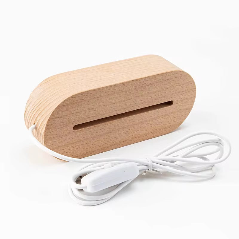 Wooden LED Warm Lamp Base For Acrylic Plaque Lamp