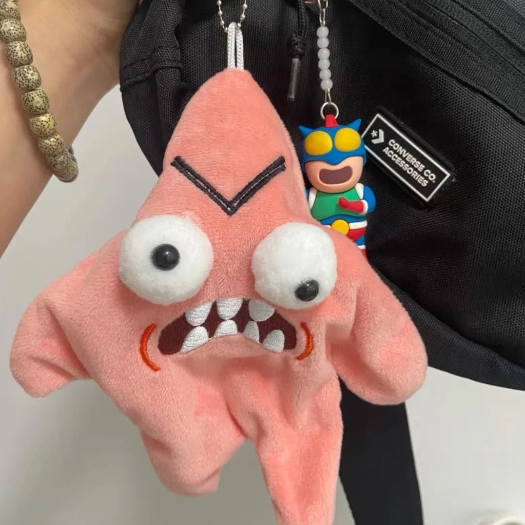 Angry Patrick Starfish Keychain