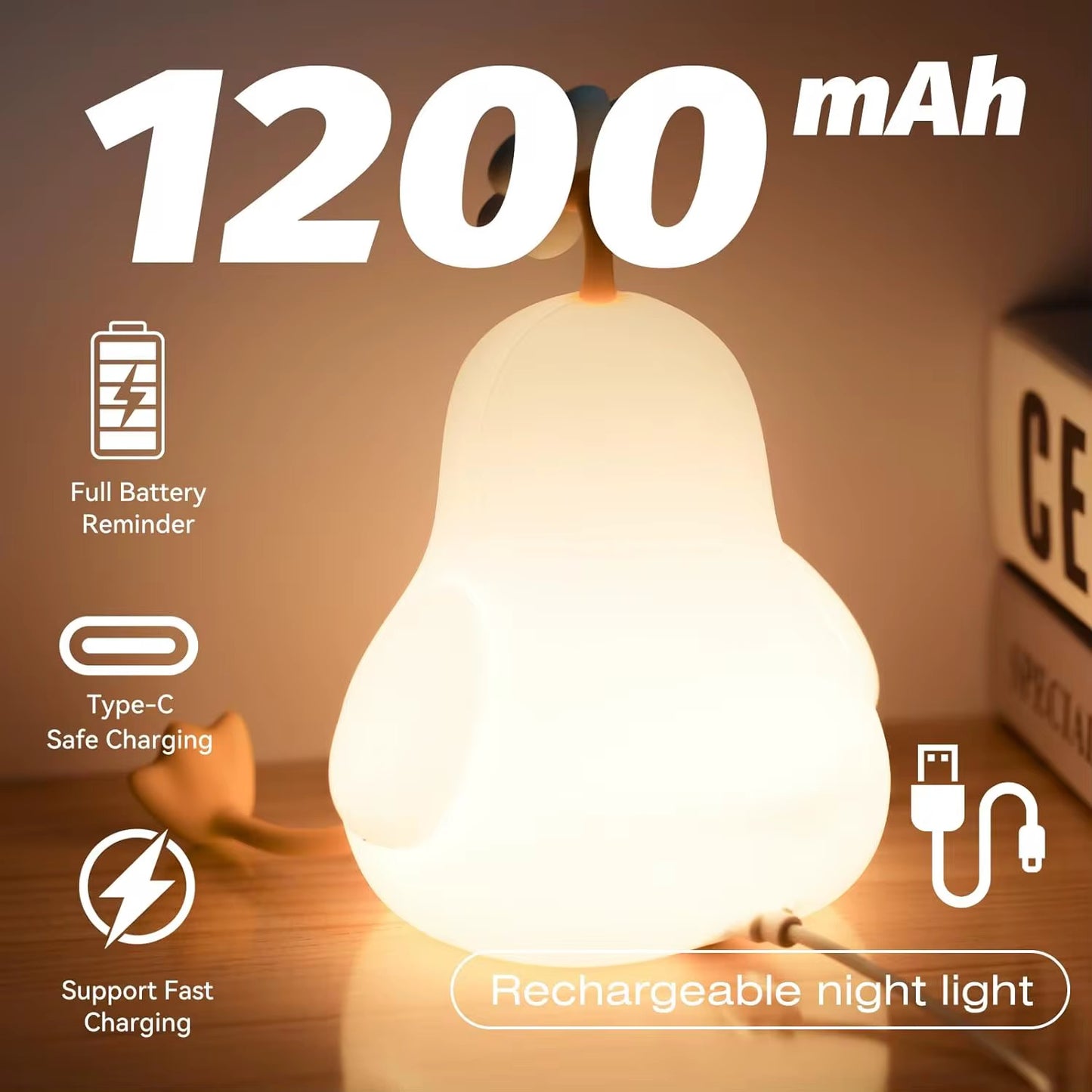Adorable Squishy Silicone Animal Night Light (Duck with Long Legs)