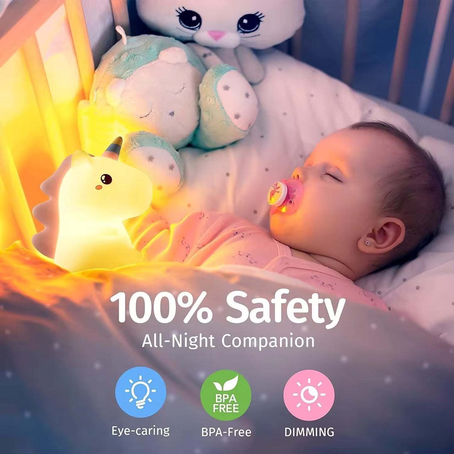 Adorable Squishy Silicone Animal Night Light (Unicorn)
