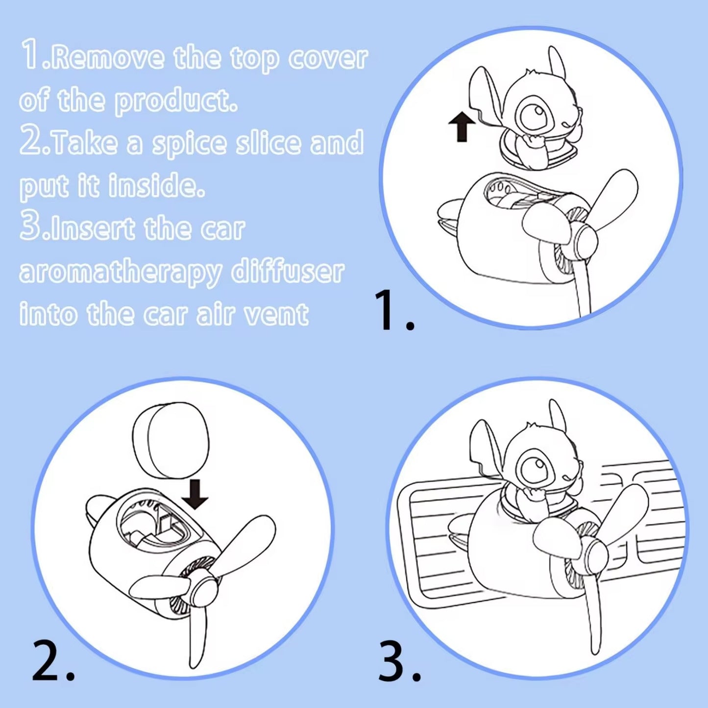 Disney Stitch Rotating Blade Car Air Freshener