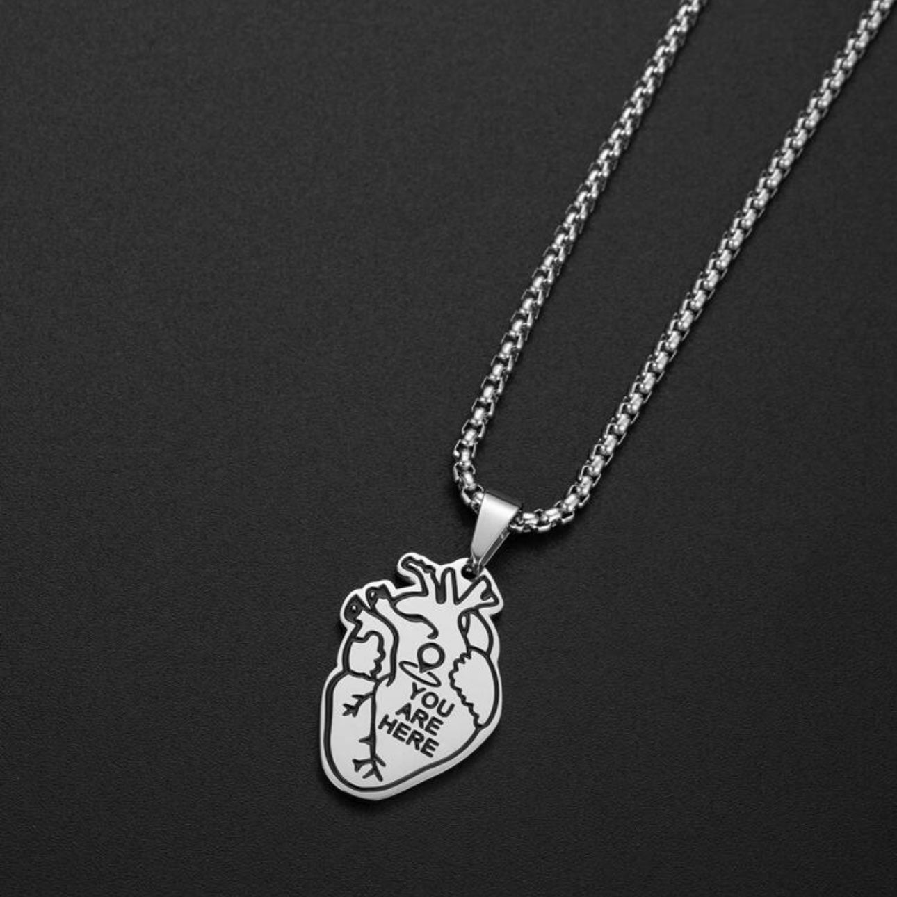 Stainless Steel At Heart Necklace