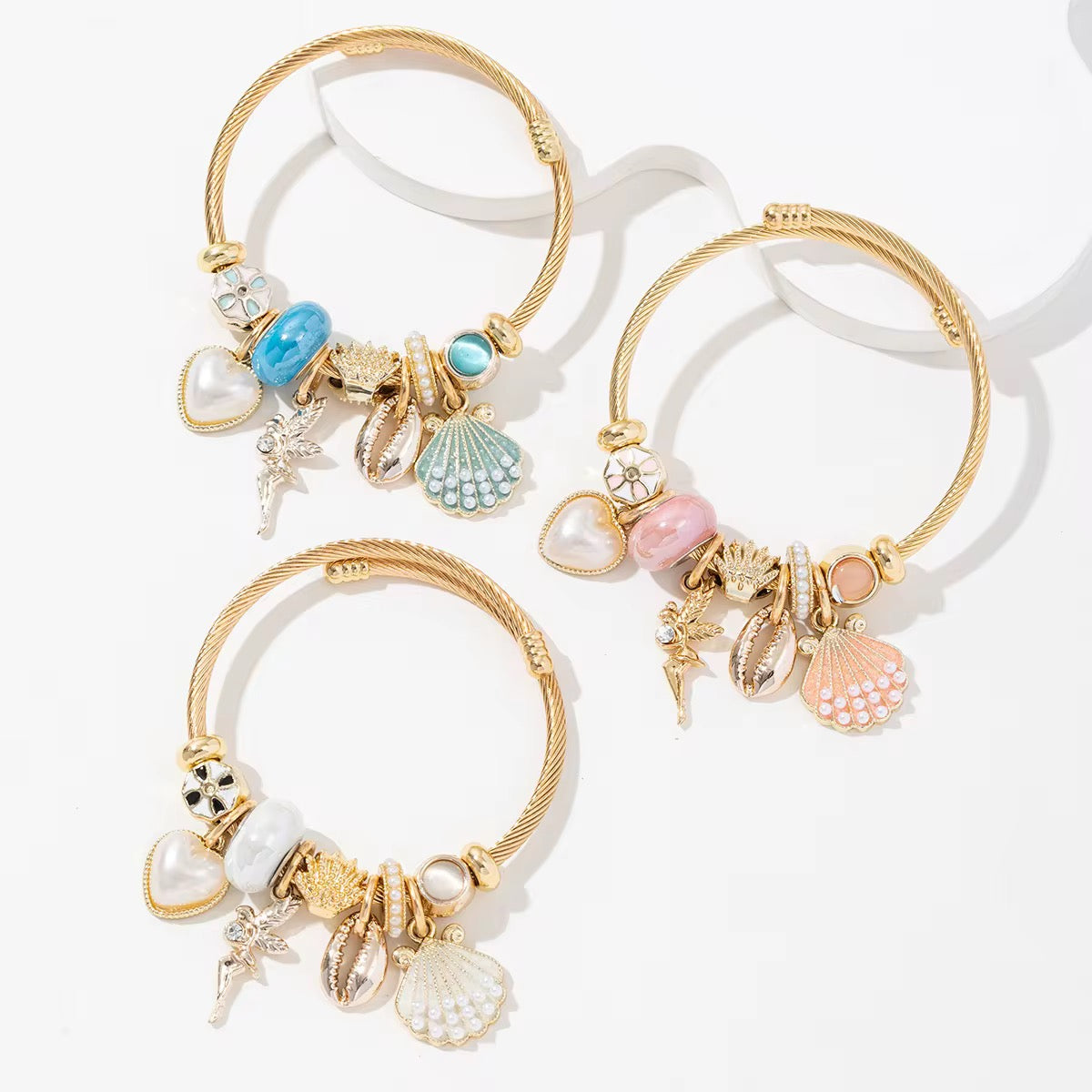 Stainless Steel Ocean Themed Charm Bracelets (Adjustable)