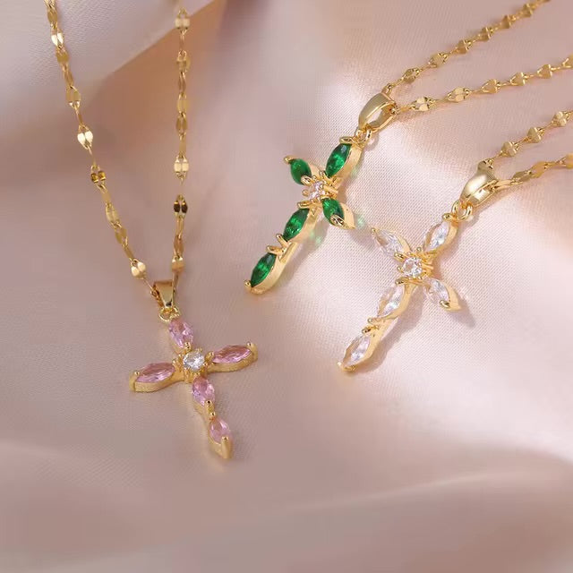 Cross Zircon Necklace