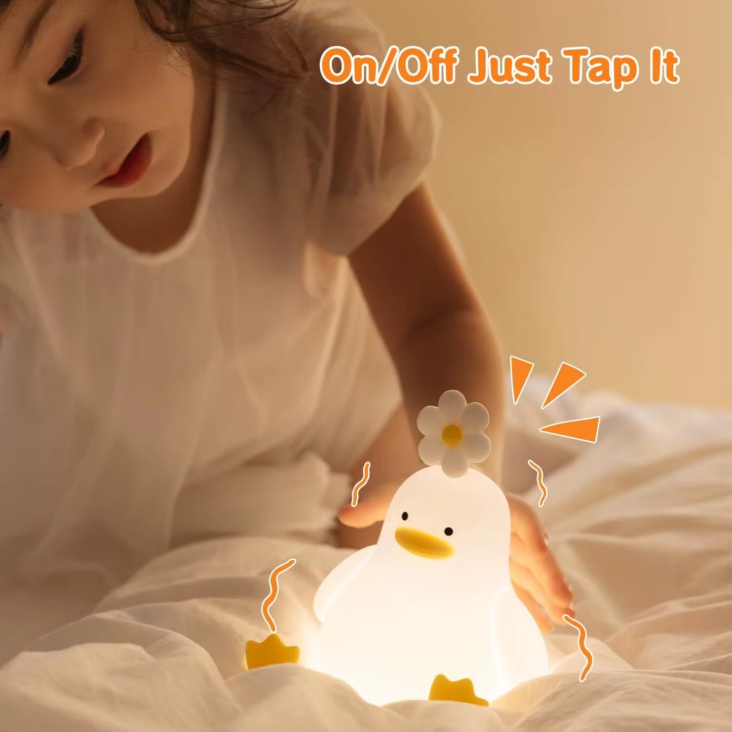 Adorable Squishy Silicone Animal Night Light (Duck with Long Legs)