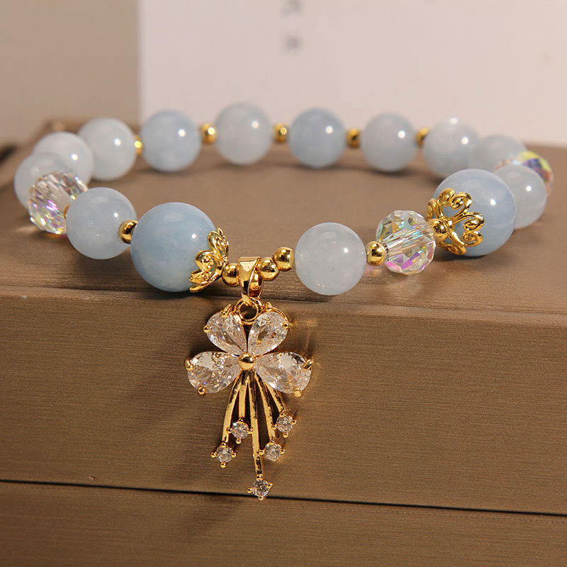 (Copy) Jade Leaf Aquamarine Charm Bracelet (8mm)